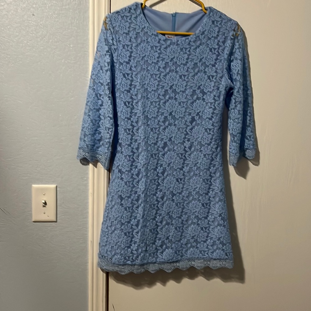 Girls size 12 or 14 blue lace dress